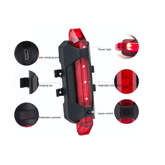 Đèn Hậu Xe Đạp Sạc USB