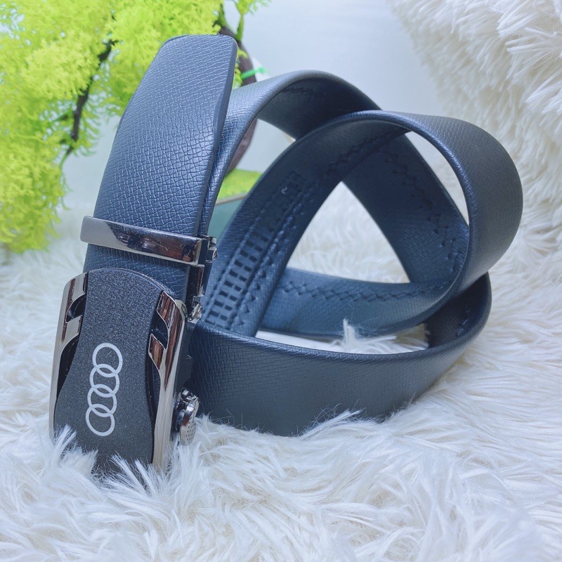 Thắt Lưng Nam,Dây Lưng Nam Mặt Hợp Kim Khoá Tự Động Mặt Sần Audi Dây Da Mềm Tổng Hợp