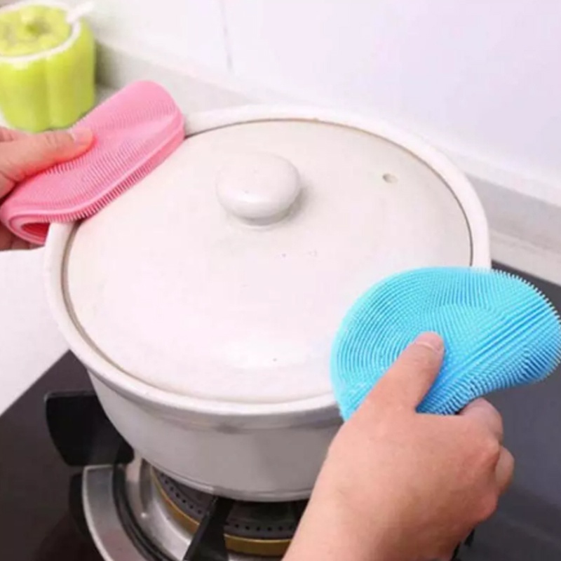 Bàn Chải Silicone Rửa Chén Hai Mặt Thông Dụng Cho Nhà Bếp