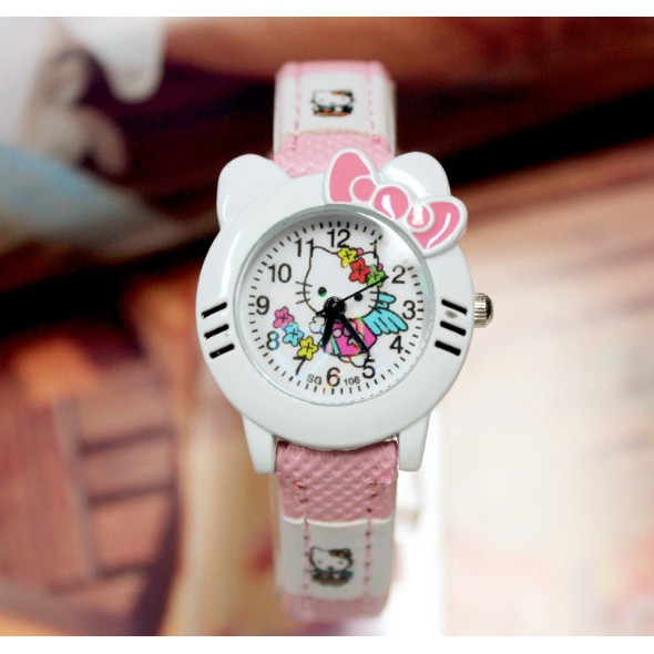 Đồng hồ trẻ em hình hello kitty cho bé gái - kitty1