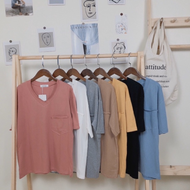 Áo cổ tim túi ngực basic - hàng QC | BigBuy360 - bigbuy360.vn