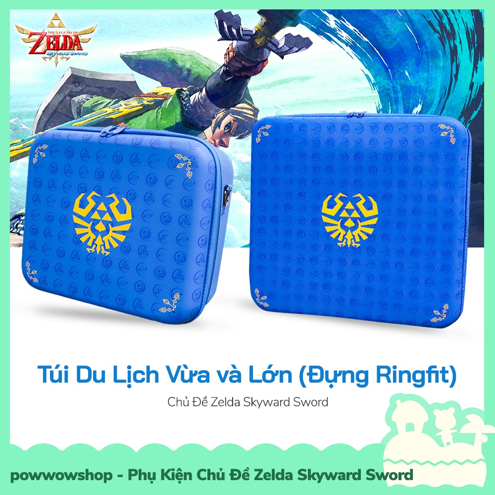 [Sẵn VN - Hỏa Tốc] Set Phụ Kiện Túi, Bọc Analog Joycon, Hộp Băng, Case Ốp Zelda Skyward Sword Cho Máy Nintendo Switch