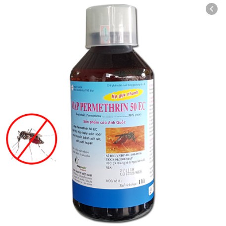 Thuốc diệt muỗi Permethrin 50EC - Chai 1000ml CHÍNH HÃNG