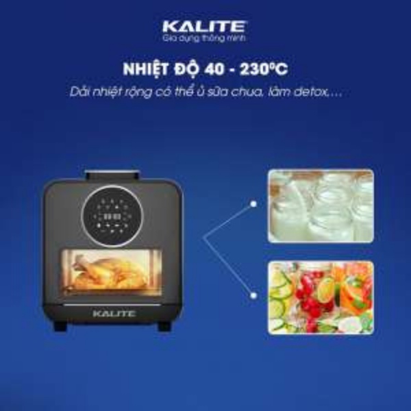 Nồi Chiên Không Dầu Hơi Nước Kalite Steam Star - Hàng Chính Hãng (Tặng Kẹp + Bình Xịt Dầu)