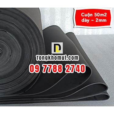 Cao su non dạng cuộn - dày 2mm - 3 mm - 5mm, 50m²/cuộn -  cách âm, giảm  chấn, chống rung, lót bể cá