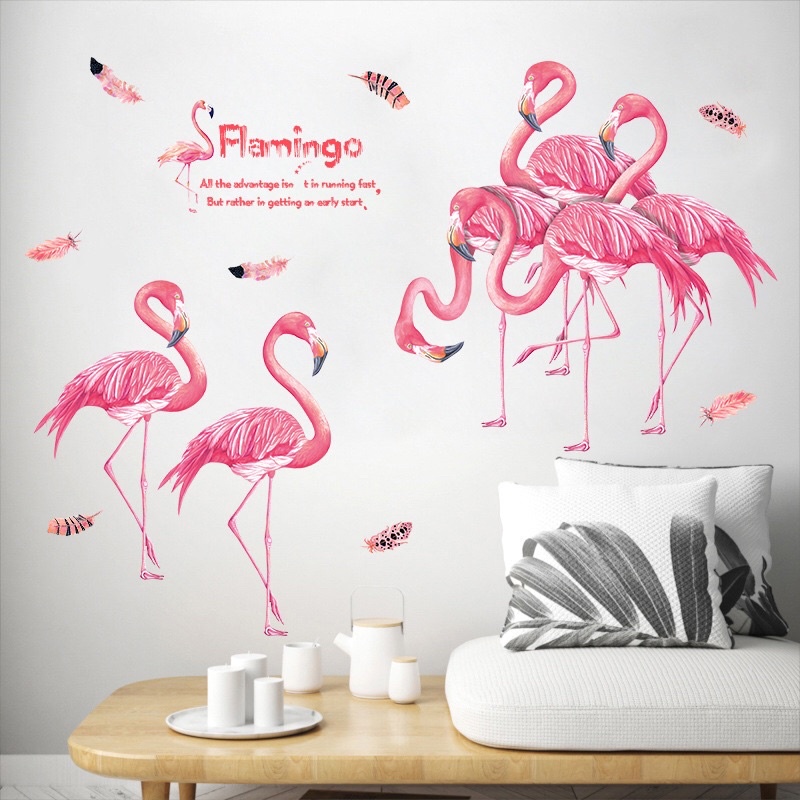 Decal dán tường, Tranh dán tường hồng hạc
