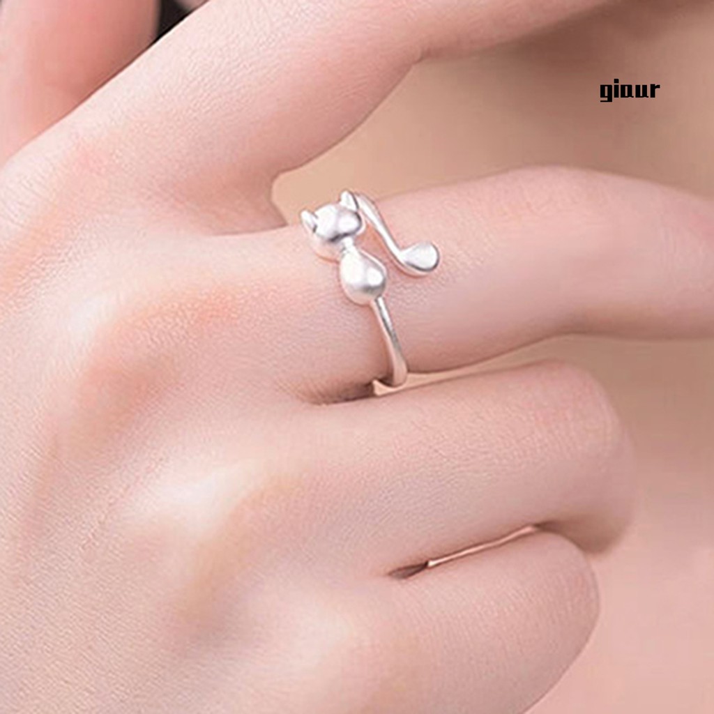 Nhẫn Hở Hình Mèo Dễ Thương Dùng Làm Quà Tặng Cho Bạn Gái