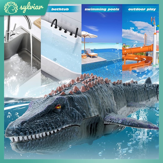 Đồ Chơi Tàu Ngầm Điều Khiển Từ Xa Khủng Long Mosasaurus Có Đèn Phun Nước Cho Trẻ Em