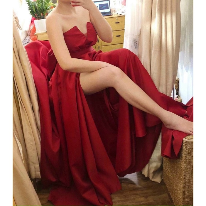 Đầm dự tiệc mặc cưới mặc được 2 kiểu TRIPBLE T DRESS - size M/L (kèm ảnh/video thật) MS308V