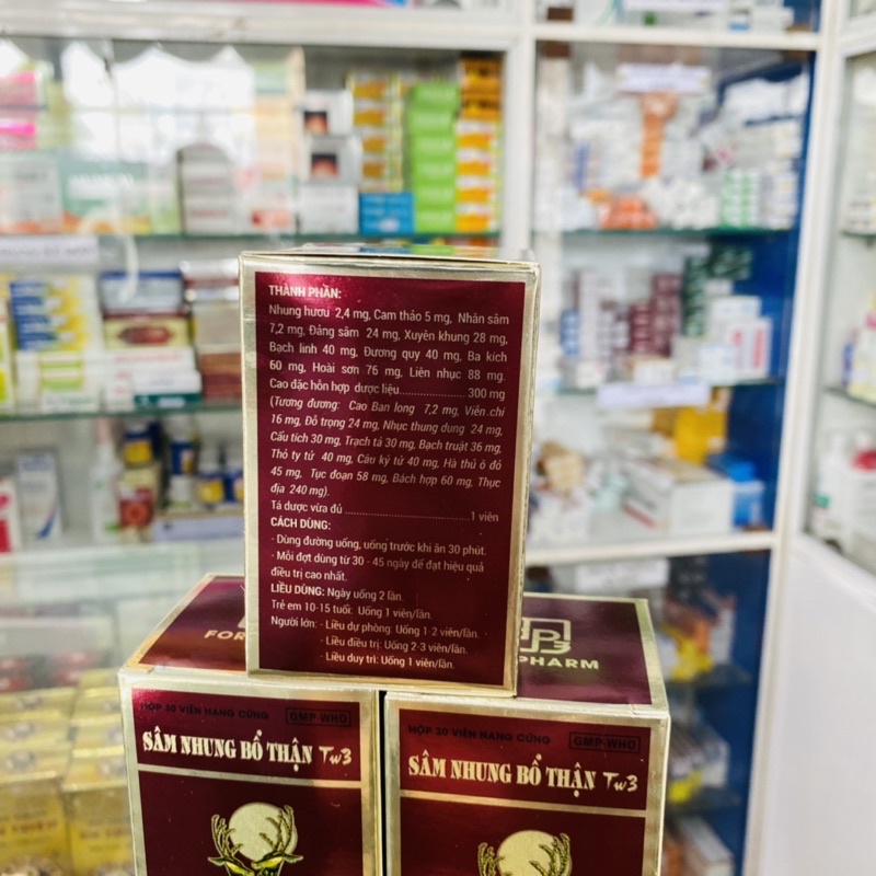 ✅ [Chính Hãng] Viên Uống Sâm Nhung Bổ Thận Trung Ương 3 TW3 Hỗ trợ Thận Hư, Thận Yếu (hộp 30 viên)
