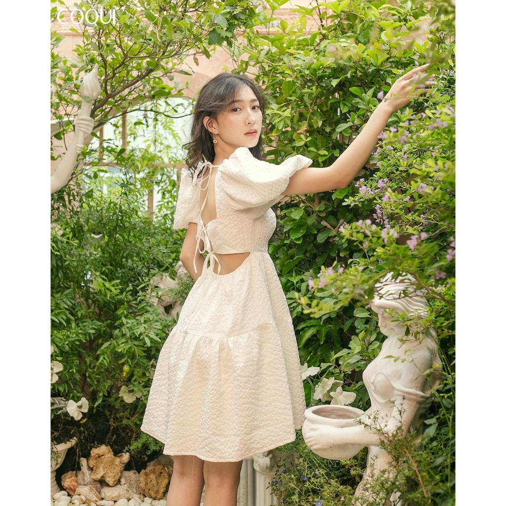 [COQUI] Candy Dress - Váy tay phồng họa tiết cut-out | BigBuy360 - bigbuy360.vn