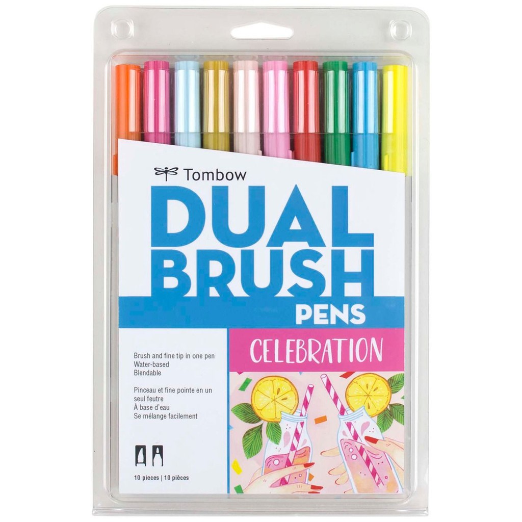 [DA ĐEN] Bút Tombow Dual Brush Pen Set Celebration 10 Màu