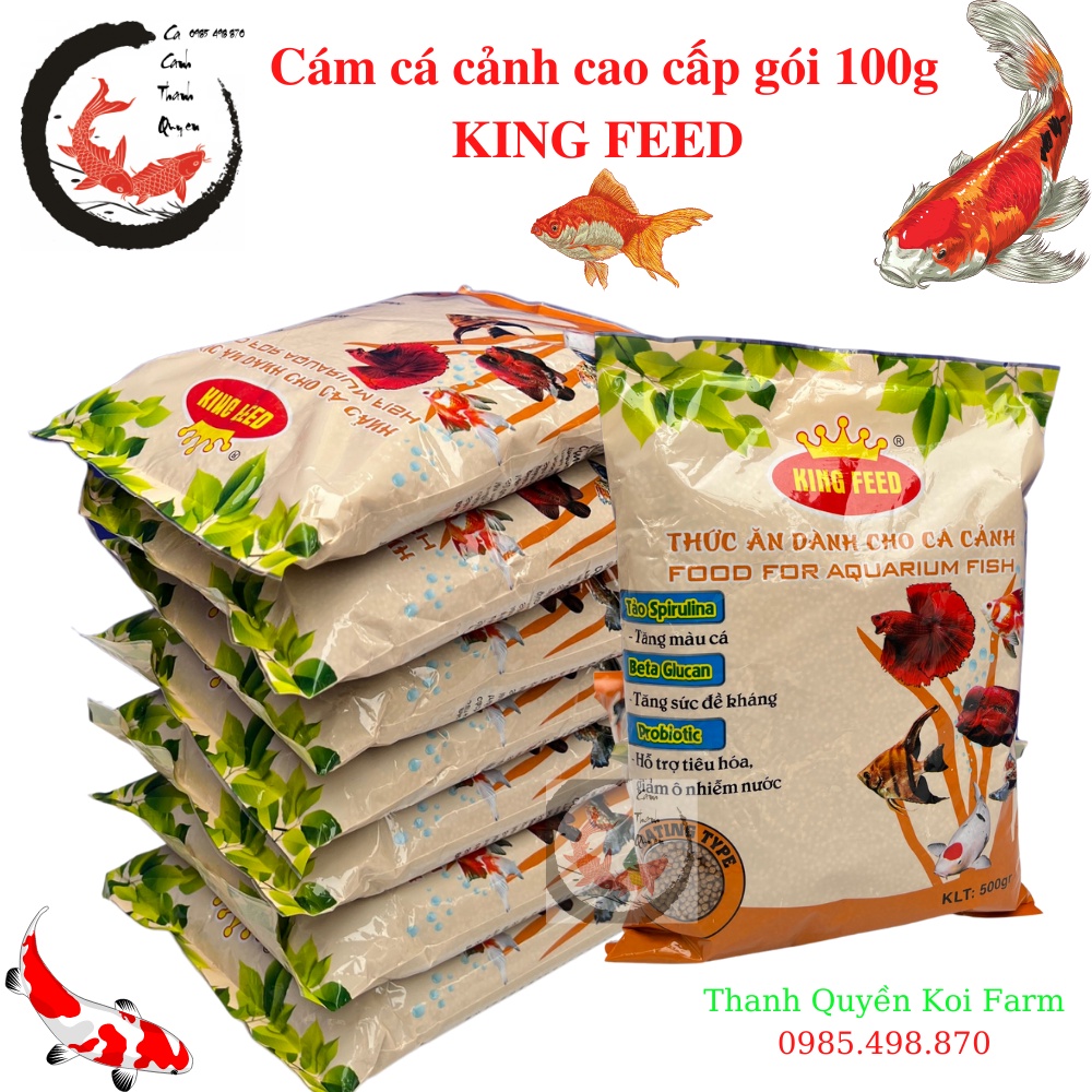 Cám cá cảnh thức ăn cho cá cảnh  King Feed hàng chất lượng cao gói 100g