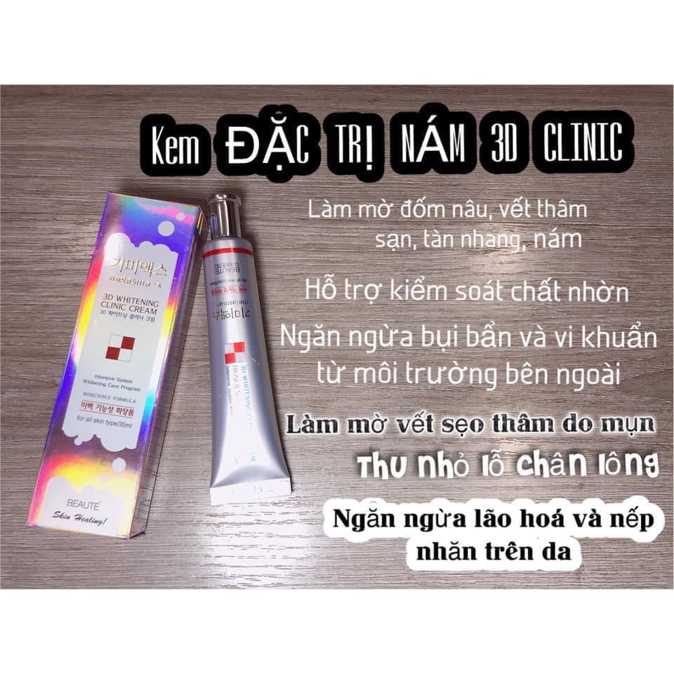 Kem Giảm Thâm Nám Và Tàn Nhang Melasma-X 3D Whitening Clinic Cream