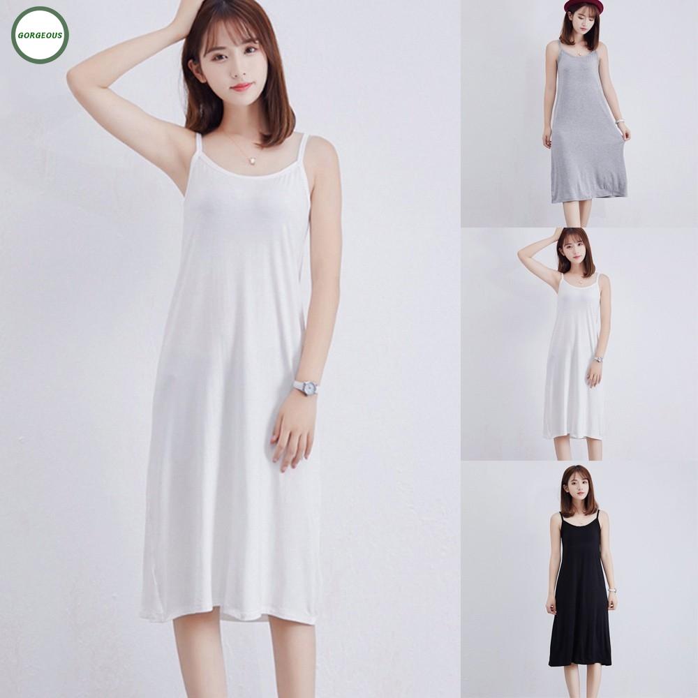 Đầm hai dây dáng dài màu trơn thời trang cho nữ
 | BigBuy360 - bigbuy360.vn