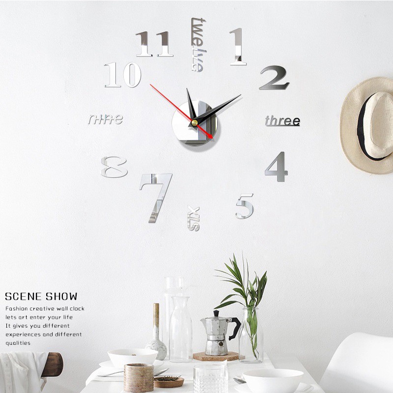 Đồng hồ 💓FREESHIP💓 Đồng hồ dán tường phù hợp với không gian văn phòng, ở nhà, thiết kế thông minh, sáng tạo 6971