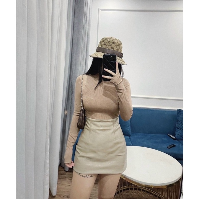 Áo thun dài tay cổ viền bèo xoắn