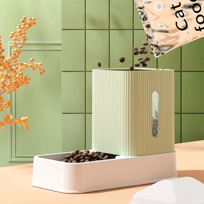 COMBO BỘ ĐỒ ĂN THỨC UỐNG TỰ ĐỘNG CHO THÚ CƯNG CHÓ MÈO - KHAY, CHÉN, BÁT ĂN UỐNG TỰ ĐỘNG SIÊU TO KHỔNG LỒ 3.5L