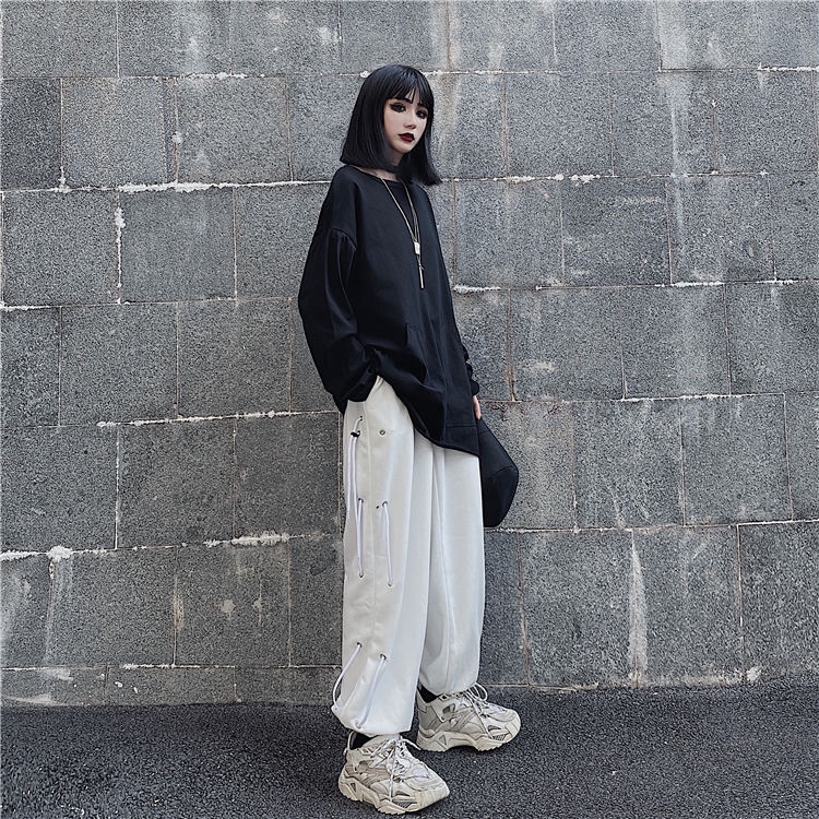 Quần Thể Thao Dáng Rộng Phối Dây Rút Phong Cách Thời Trang Harajuku 237127 | BigBuy360 - bigbuy360.vn
