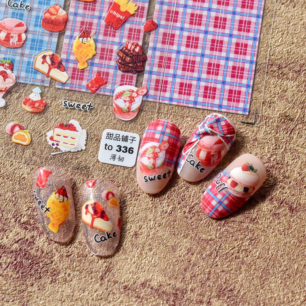 Miếng Dán Trang Trí Móng Tay Tự Dính Hình Gấu / Cún Kiểu Nhật Bản Dễ Thương 5D