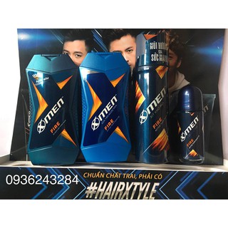 Combo DG nước hoa Xmen 180ml+ ST nước hoa Xmen 180ml+ Xịt khử mùi Xmen 150ml+ Lăn khủ mùi Xmen 50ml( Fire)
