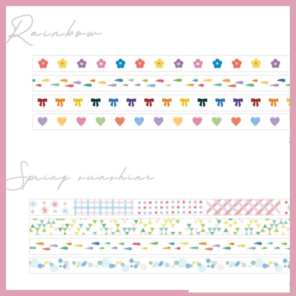 STICKER MASKING TAPE PASTEL TRANG TRÍ SỔ CÒNG/PLANNER