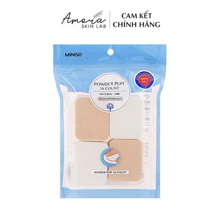 Miếng mút tán Miniso hình chữ nhật siêu mịn - hộp/16 miếng - Amora Skinlab