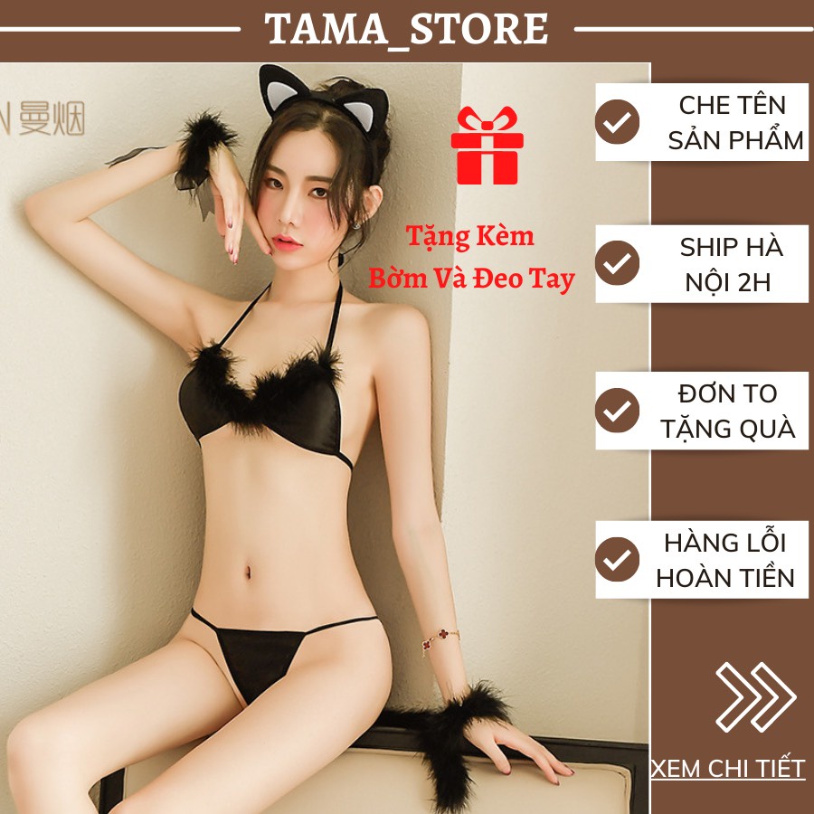 Bộ Đồ Cosplay Mèo Sexy Gợi Cảm, Đồ Lót Hóa Trang Cáo
