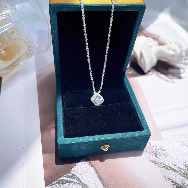 Dây chuyền bạc nữ hình thoi đính đá - Trang Sức MINA JEWELRY