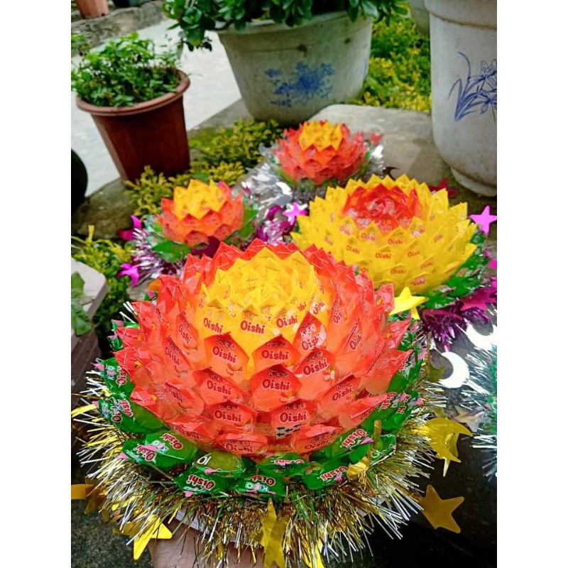 Hoa sen kẹo làm thủ công