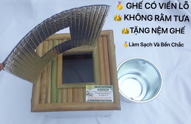 Bộ ghế xông vk kèm  bọc cách nhiệt kèm xô +  gói thảo dược  xông vk tặng td xông body