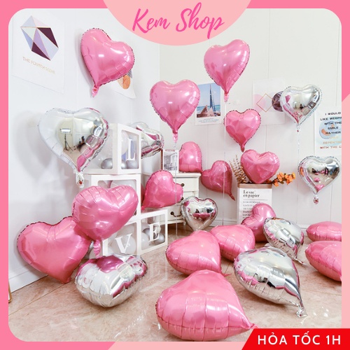 Bóng trái tim đỏ hồng size đại 18'' trang trí phòng cưới tiệc cưới cầu hôn tỏ tình Kem Shop - K