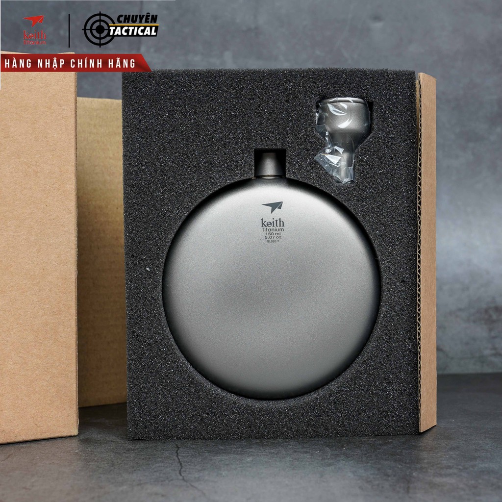 Bình Đựng Rượu Titanium Roud Flask 150ml Keith Ti9302
