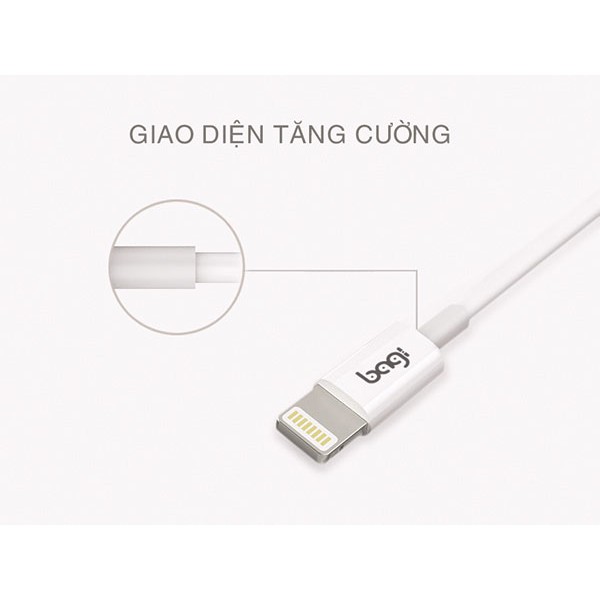 (1m)Cáp sạc Lightning Bagi Chuẩn MFi Cho Iphone/Ipod/Ipad – MFi Basic dùng cho iphone 5 5s 6 6s 7 7s 8 8s ipx ipad ipod