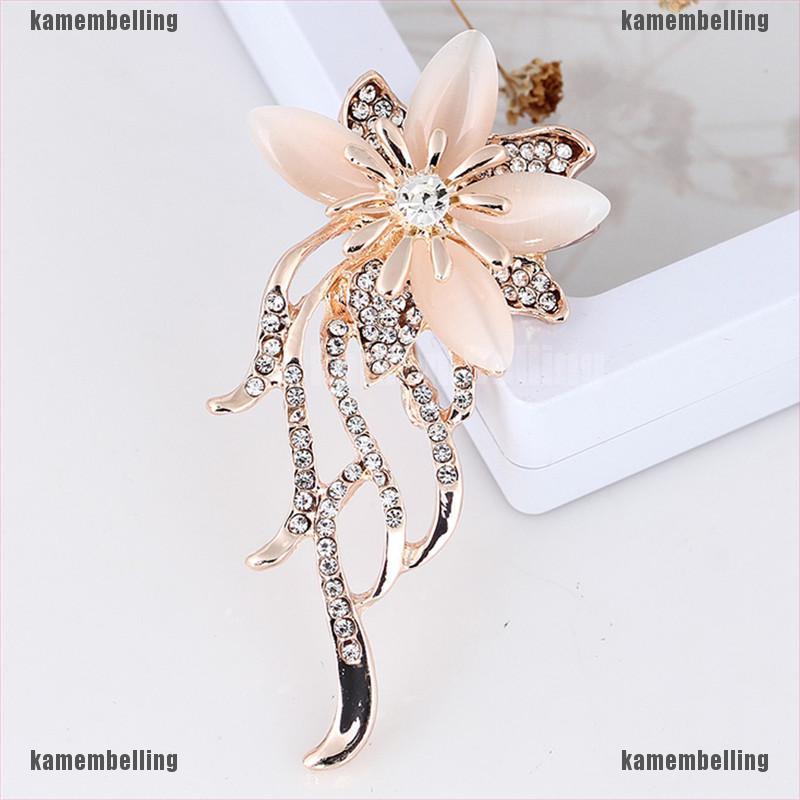 Ghim Cài Áo Hình Hoa Đính Đá Opal Lấp Lánh Cho Nữ