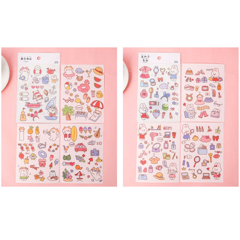 6 Style Set 4 Miếng Dán Trang Trí Hình Cô Gái Dễ Thương