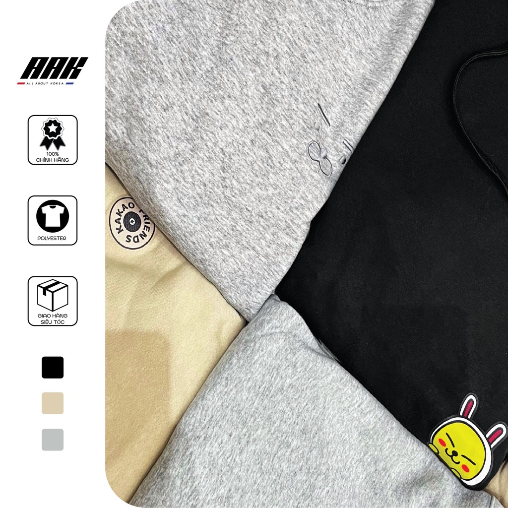 ÁO KHOÁC NỈ BÔNG THƯƠNG HIỆU KAKAOFRIENDS CỦA HÀN QUỐC (Có 3 loại - màu)