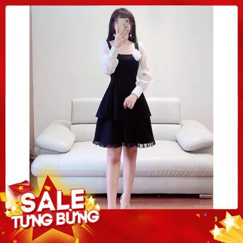 Đầm dáng xòe V1238 tay bống trắng cao cấp Hanfashion kèm ảnh thật -Hàng nhập khẩu
