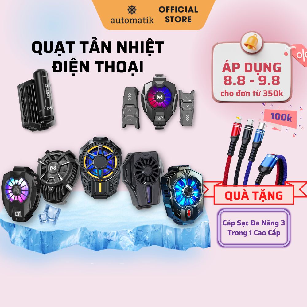 Quạt Tản Nhiệt Điện Thoại Sò Lạnh Làm Mát Memo Gaming LED DL01, DL05, DL07