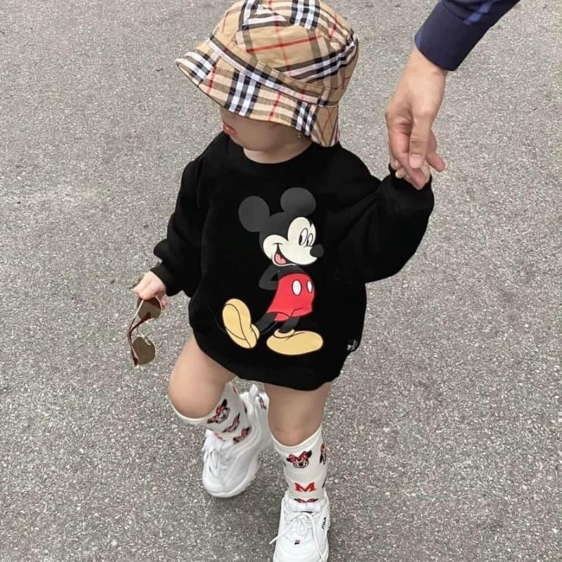 Áo nỉ cho bé set 2 áo nỉ cho bé họa tiết hoạt hình mickey chất nỉ dày dặn giữ ấm jimado