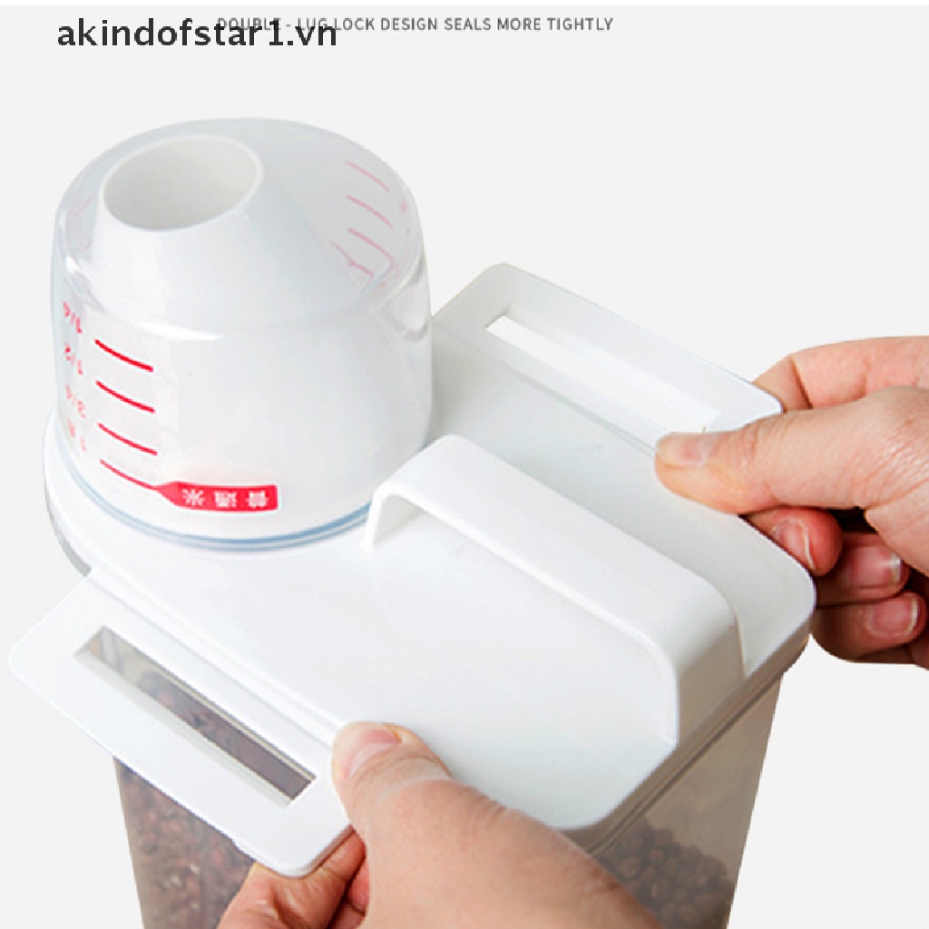 Hộp nhựa đựng bột cỡ lớn có cốc đo tiện dụng cho gia đình chất lượng cao