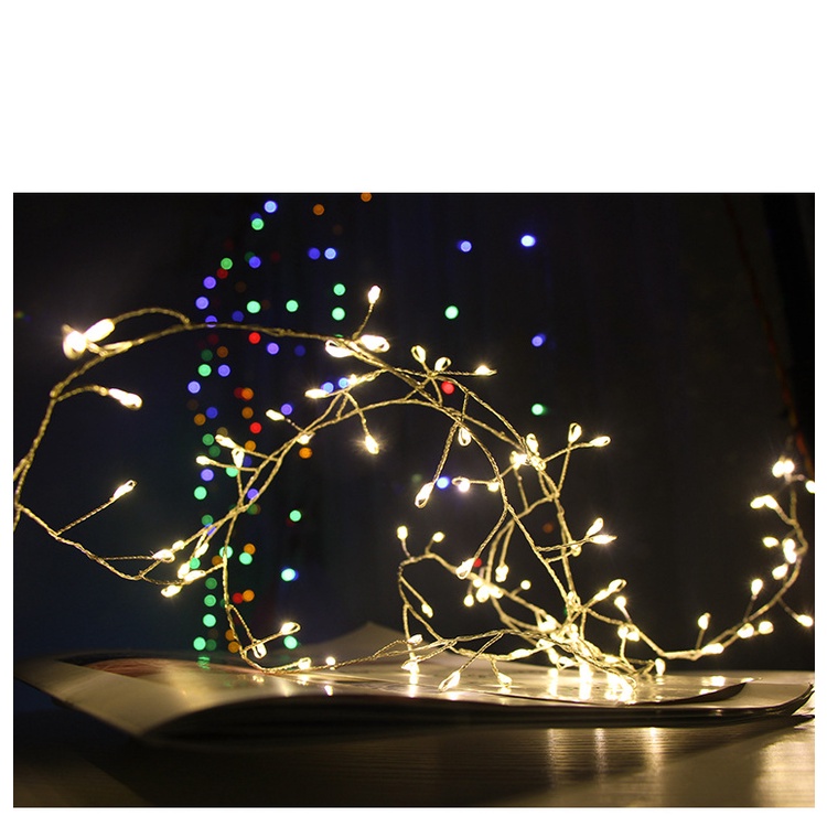 Đèn LED Trang Trí Đom Đóm Nhí Dài 10 MÉT 300 BÓNG Sợi Đồng - Đèn LED Trang Trí Fairy Light 8 Chế Độ Chóp