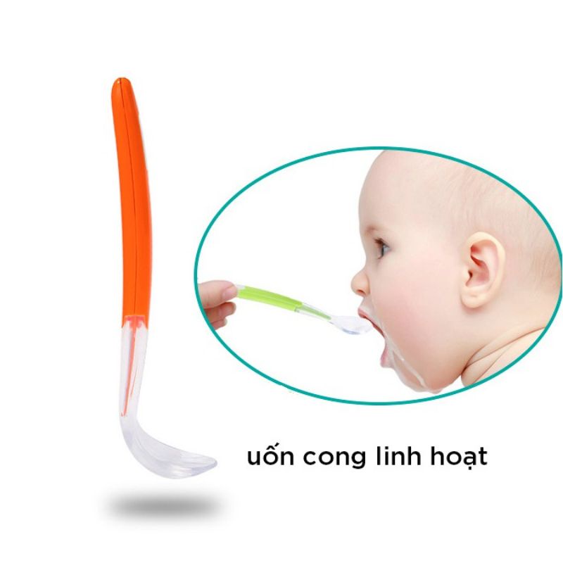 Thìa Ăn Dặm Silicon Sâu Lòng Siêu Mềm An Toàn Cho Bé
