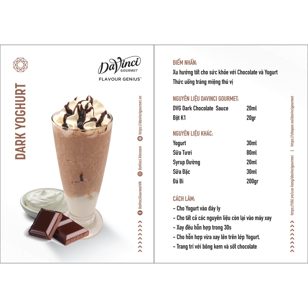 Sốt Socola / Chocolate Sauce - DaVinci Gourmet