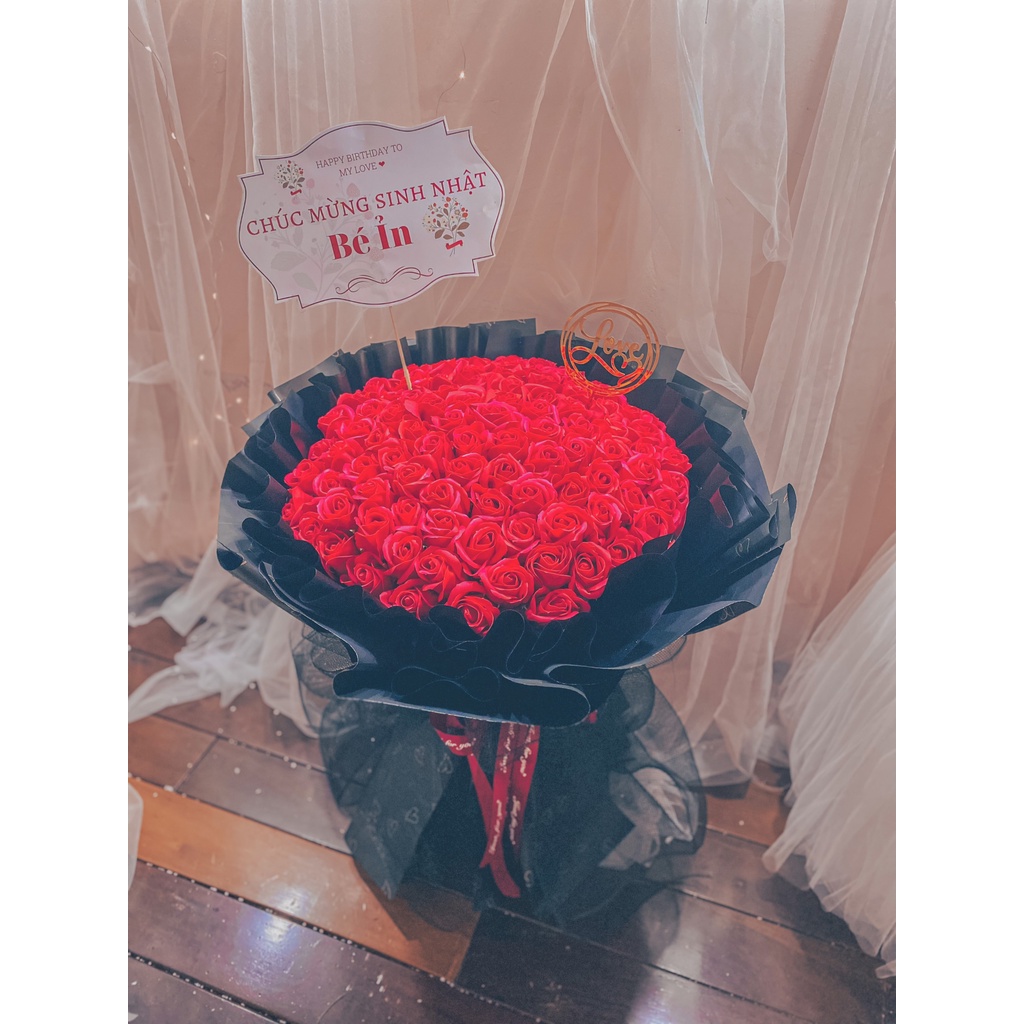 bó 99 bông hoa hồng sáp thơm tình yêu vĩnh cửu làm quà tặng bạn gái ý nghĩa Gà handmade tp vinh