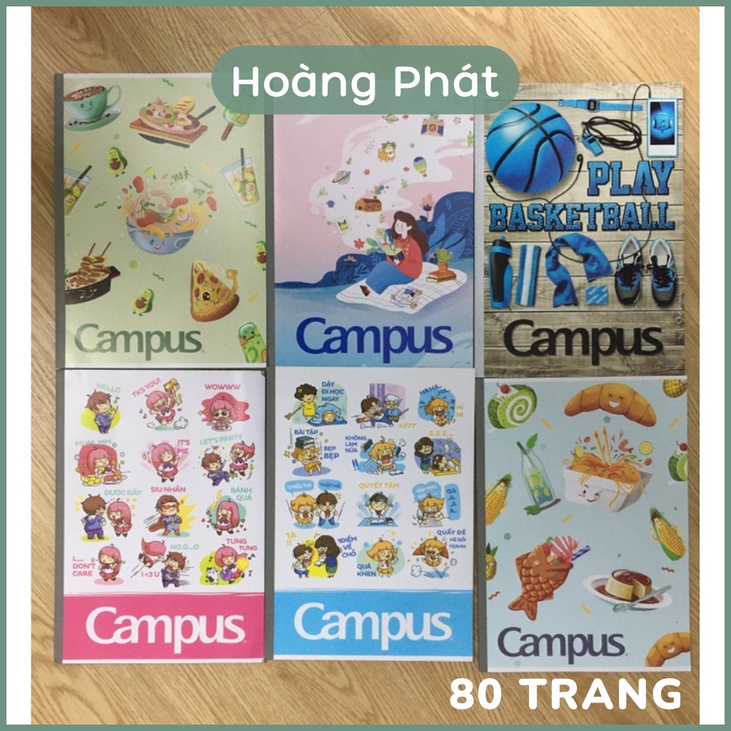Vở Kẻ Ngang Campus 80 Trang / 120 Trang / 200 Trang, Giấy Chất Lượng Cao Cấp Số 1 Nhật Bản Hoàng Phát
