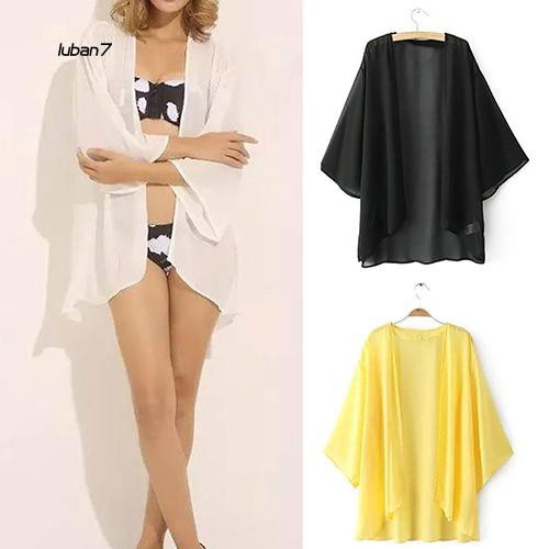 Áo khoác kimono voan in họa tiết hoa cách điệu thời trang dành cho nữ | BigBuy360 - bigbuy360.vn