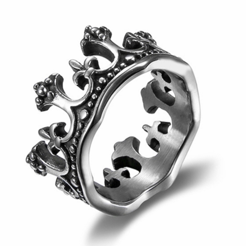 Nhẫn hình vương miện vua phong cách gothic cổ điển dành cho nam