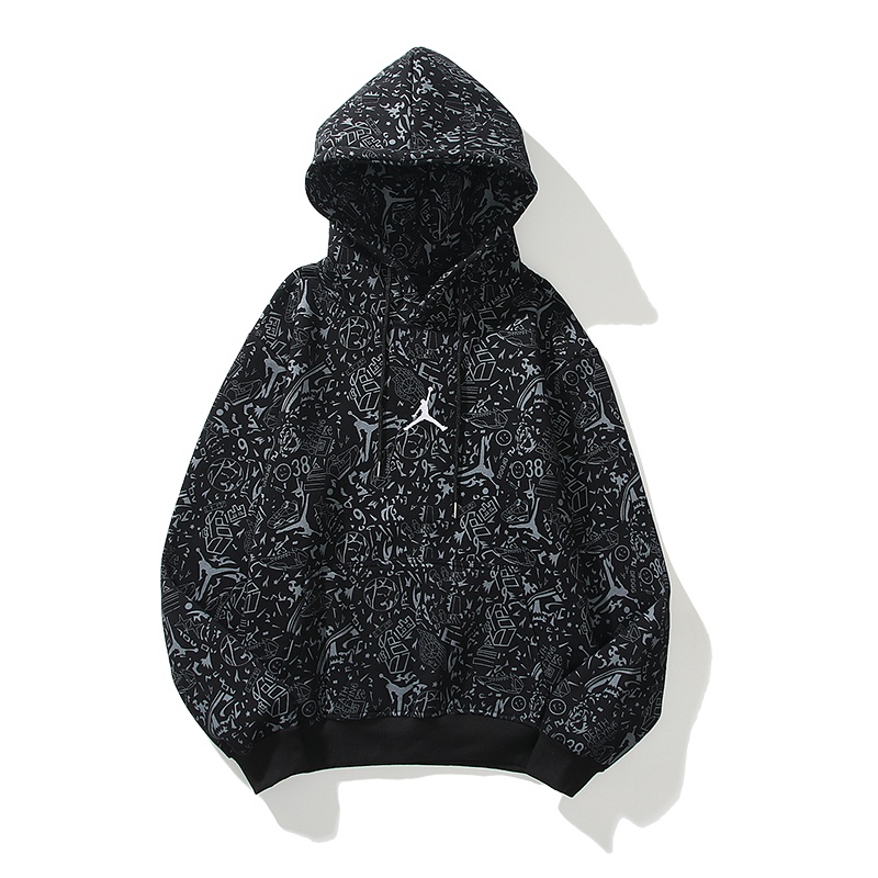 Áo hoodie Jordan vải cotton lót lông cừu cá tính thời trang 3019