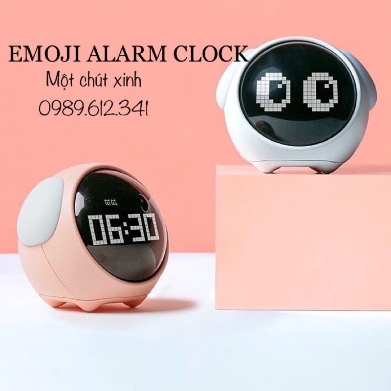 ❤️Freeship-ảnh thật🍀 Đồng hồ kiêm đèn ngủ Emoji Alarm Clock dễ thương